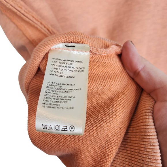 We The Free Hoodie Womens Small Orange Donny Vest Pullover Cotton Kangaroo - Picture 11 of 12